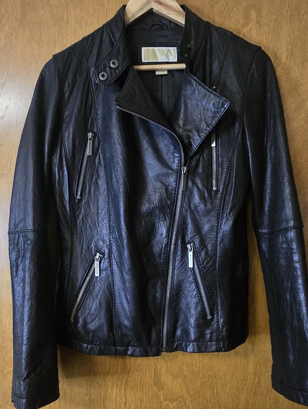 Michael Kors Glove Soft Leather Biker MOTO Jacket Small Punk